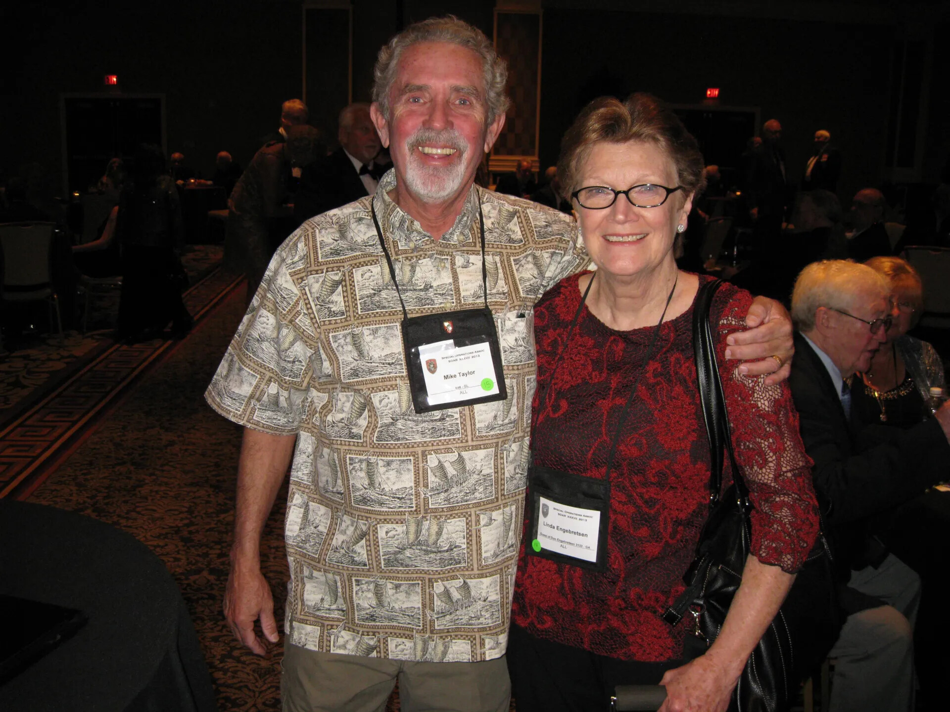 Mike Taylor and Linda Engebretsen at the Reunion Banquet, Special Operations Association Reunion XXXVII, Las Vegas, 2013