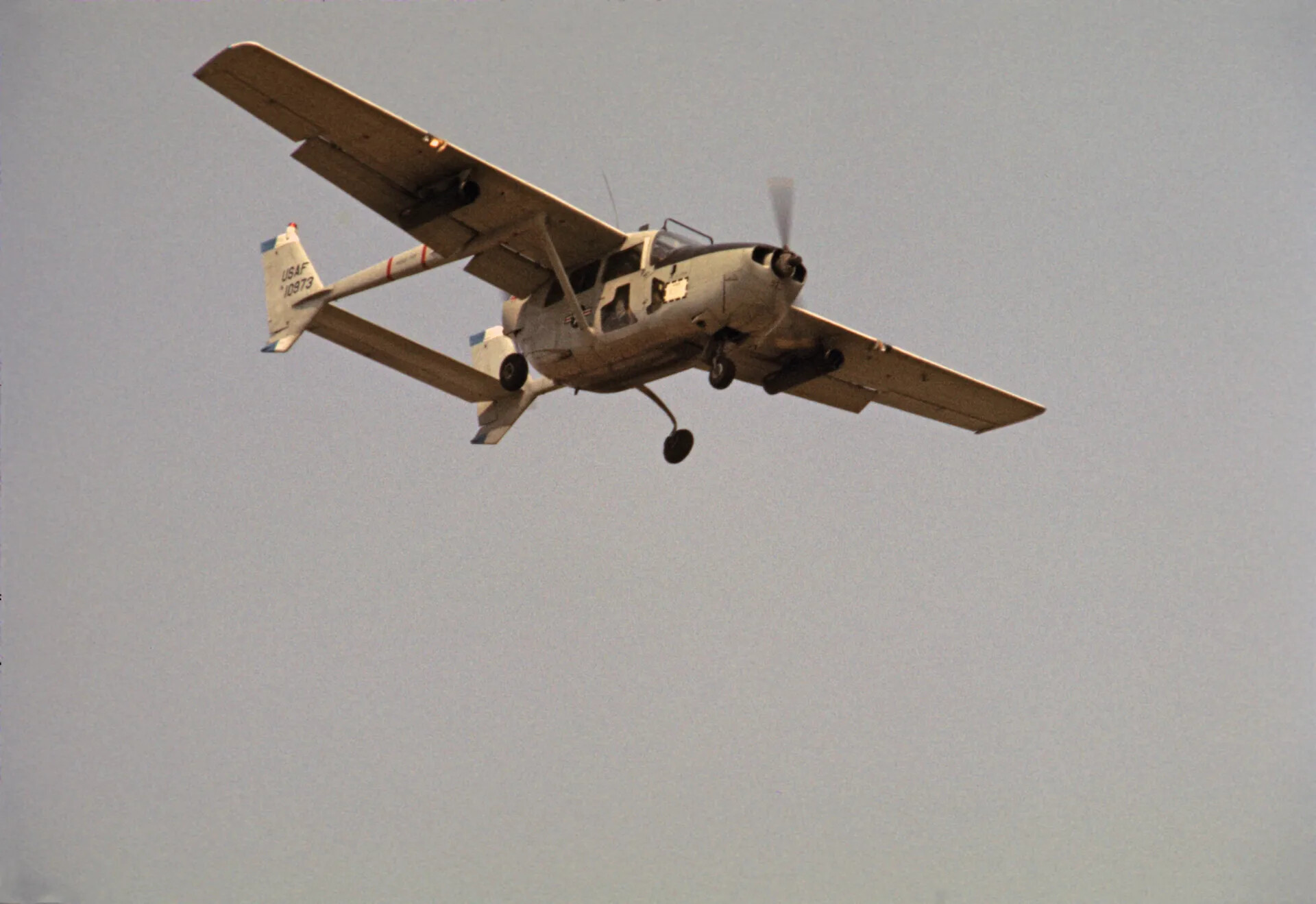 USAF Cessna O-2 Skymaster Serial 10973 in Flight