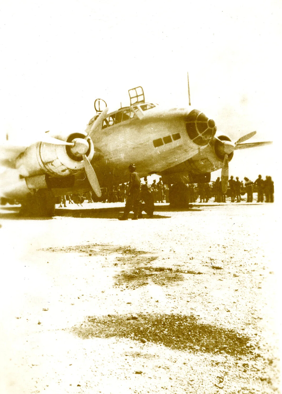 Japanese Envoy Aircraft (Mitsubishi G4M "Betty") on the Ground at Ie Shima, August 19, 1945