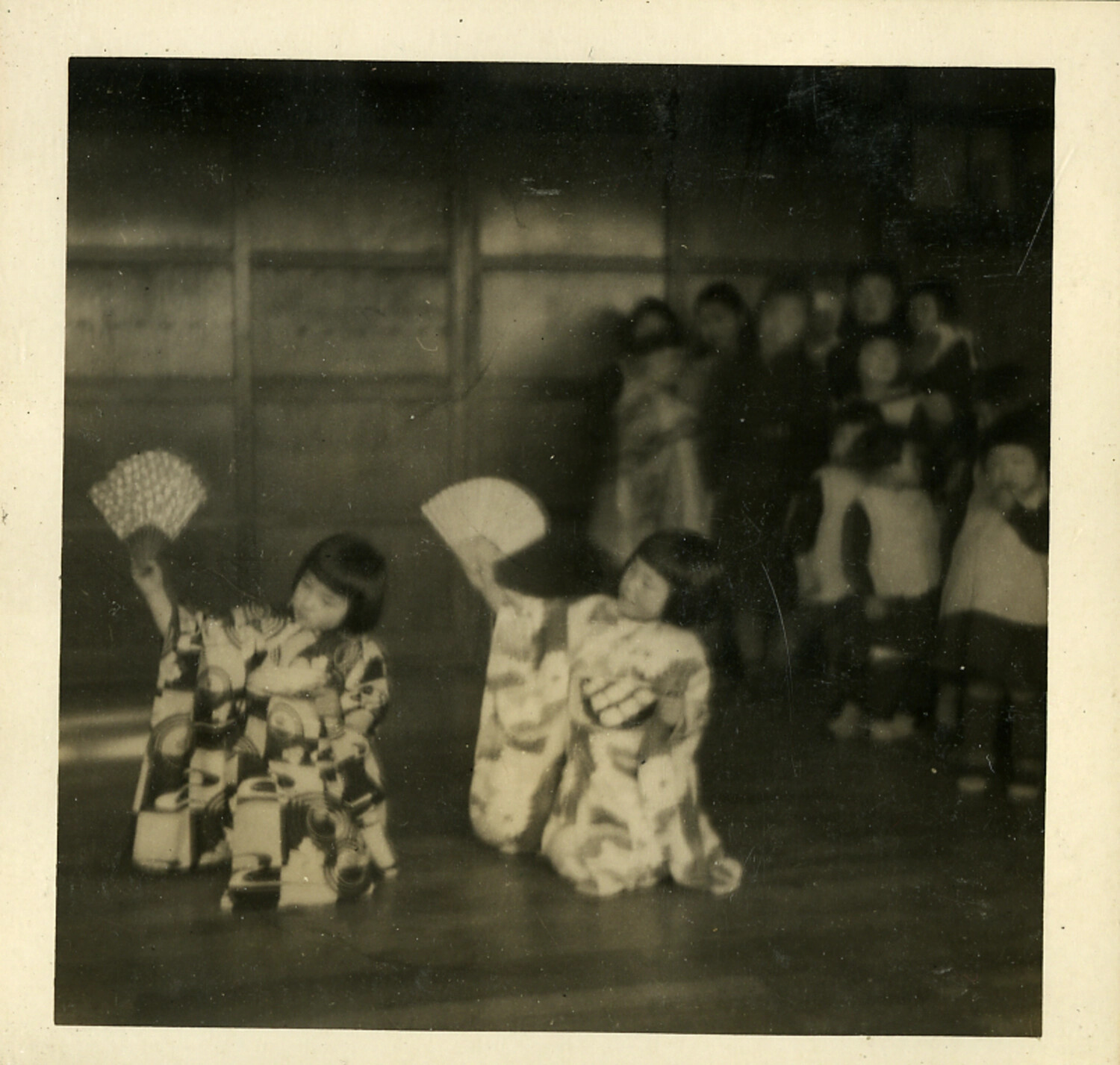 Two Girls Performing Traditional Fan Dance, Postwar Japan