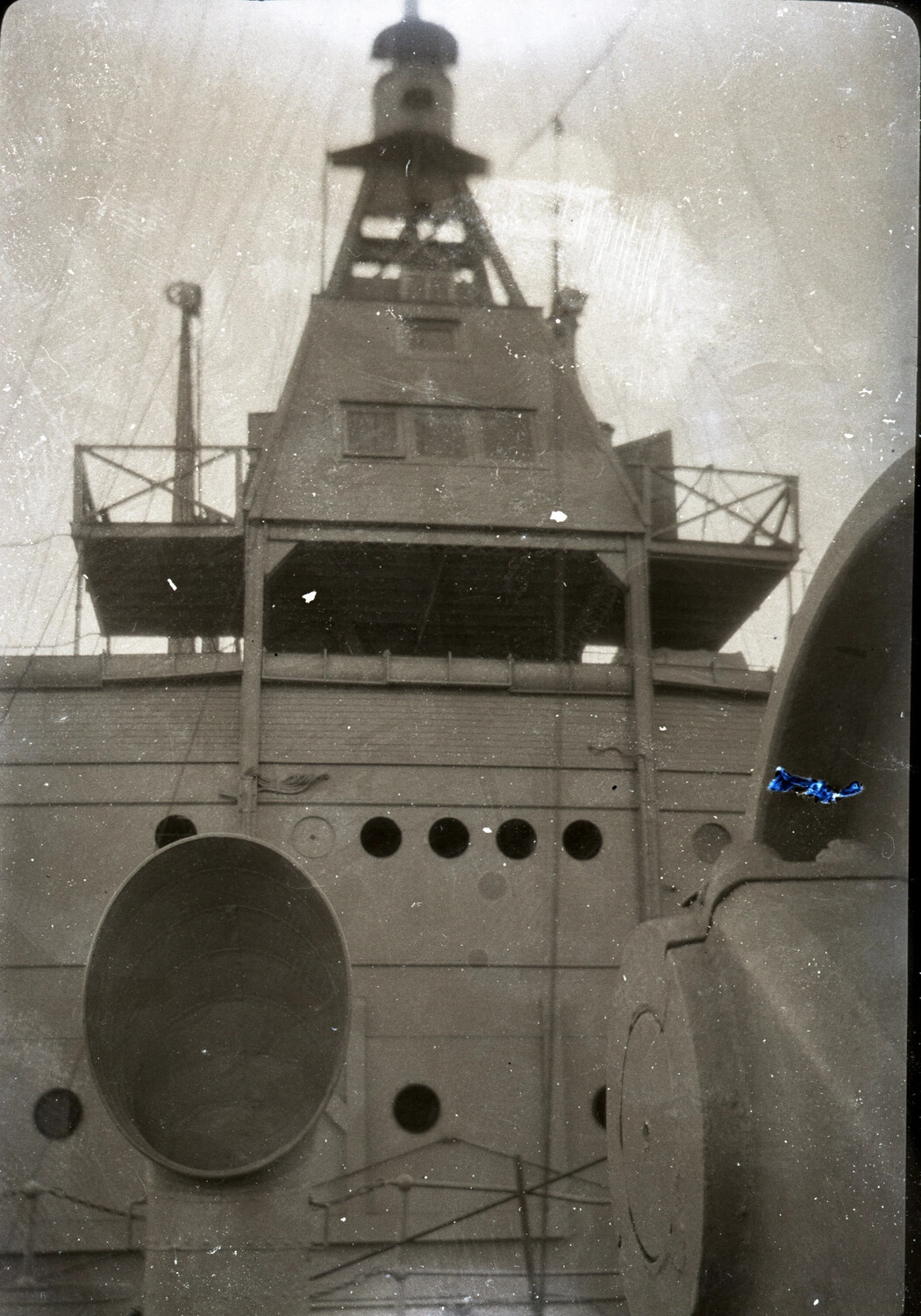 Forward Superstructure and Tripod Foremast of a US Navy Warship, China Station, 1930s