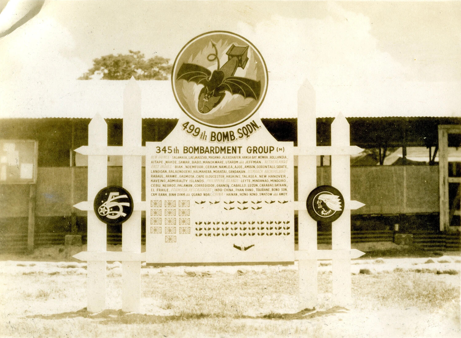345th Bombardment Group (Medium) Unit History Signboard, Pacific Theater, WWII