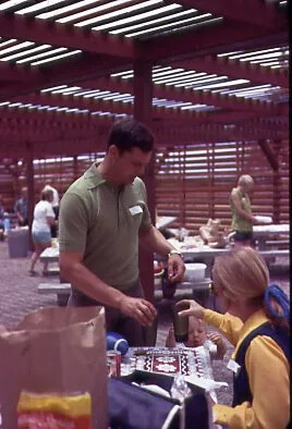 William Pepper with Wife and Child, Family Picnic Following Return from Vietnam