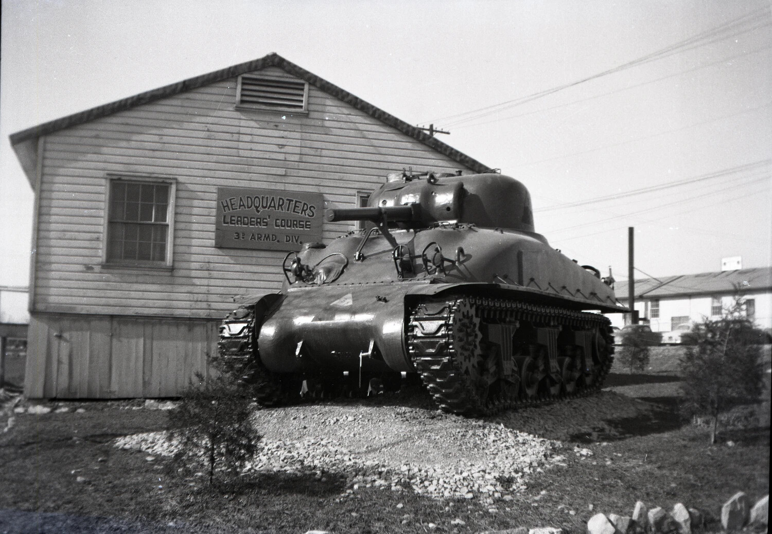 M4 Sherman Tank at Headquarters, Leaders' Course, 3rd Armored Division, Fort Knox