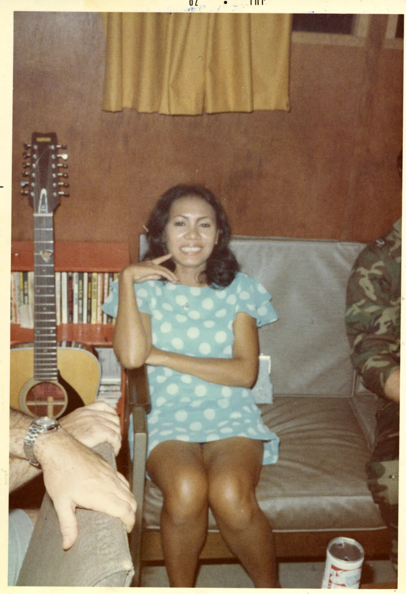 Off-Duty Barracks Scene with Local Guest, NKP, Doug Carmichael Vietnam Color Photos