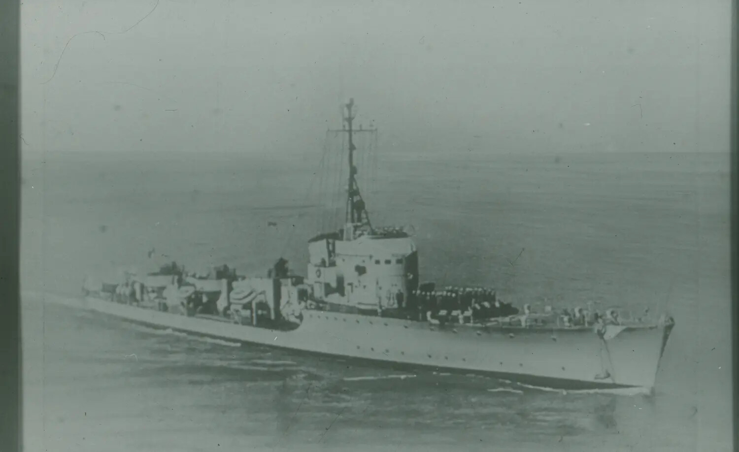 U.S. Navy Destroyer Escort Underway at Sea, World War II