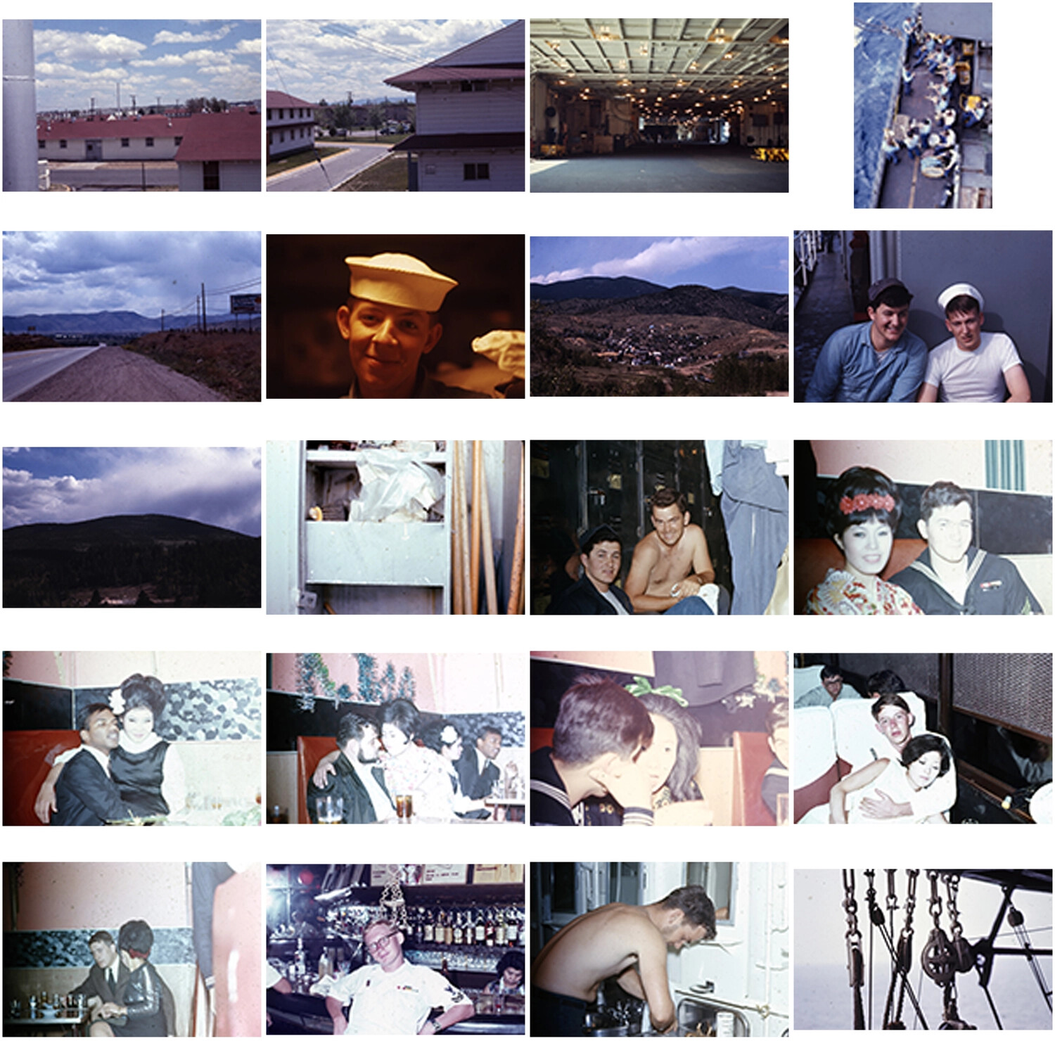 Contact Sheet of Vietnam-Era Navy Liberty and Shipboard Life Slides (USS Ticonderoga Collection)