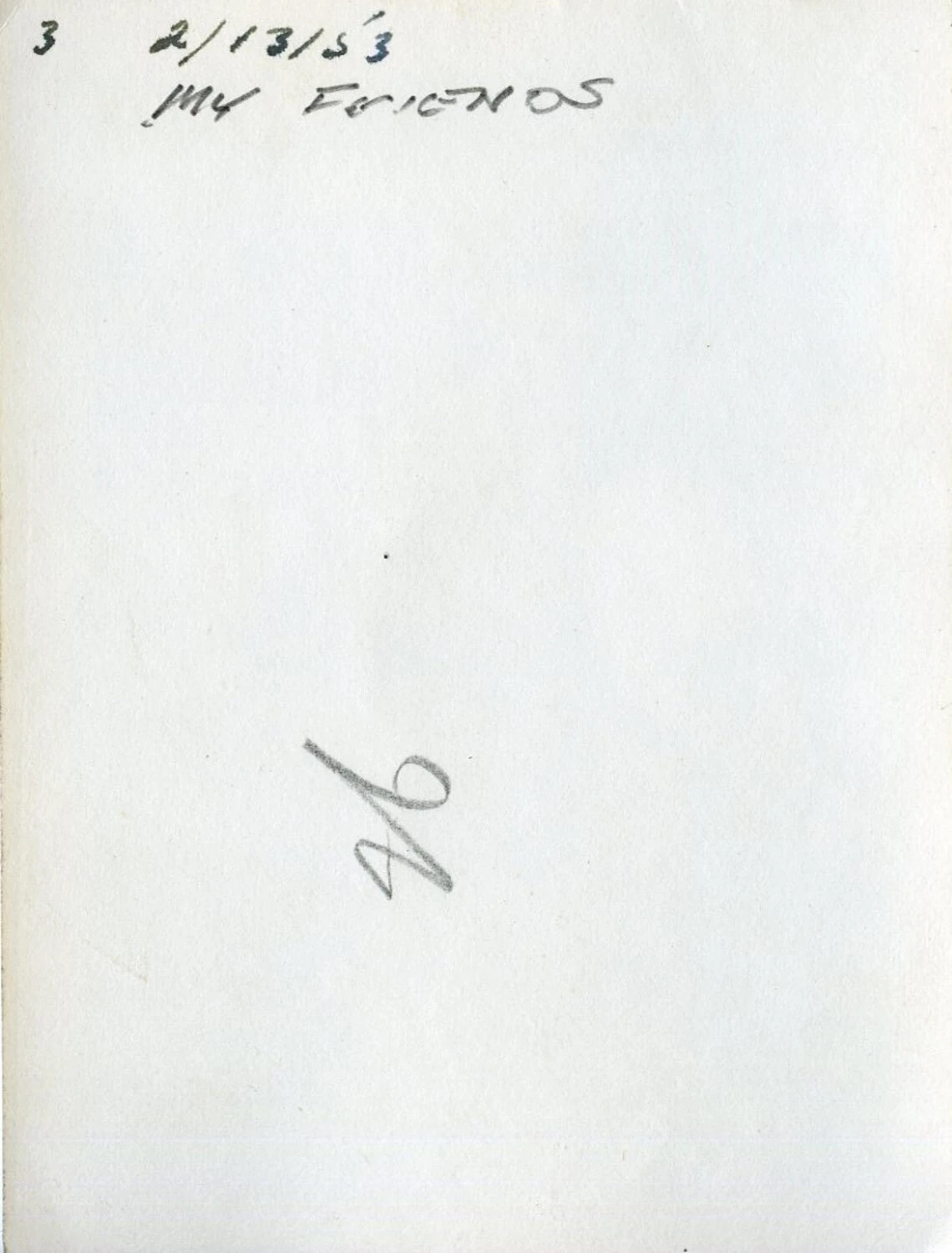 Photograph Verso with Handwritten Annotation, Joseph Smith Korean War Collection, February 13, 1953