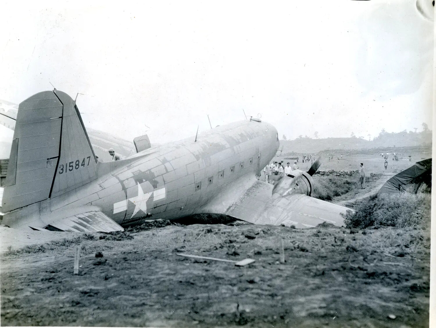 Crash-Landed Douglas C-47 Skytrain Transport, Tail Number 315847, Burma, WWII CBI Theater