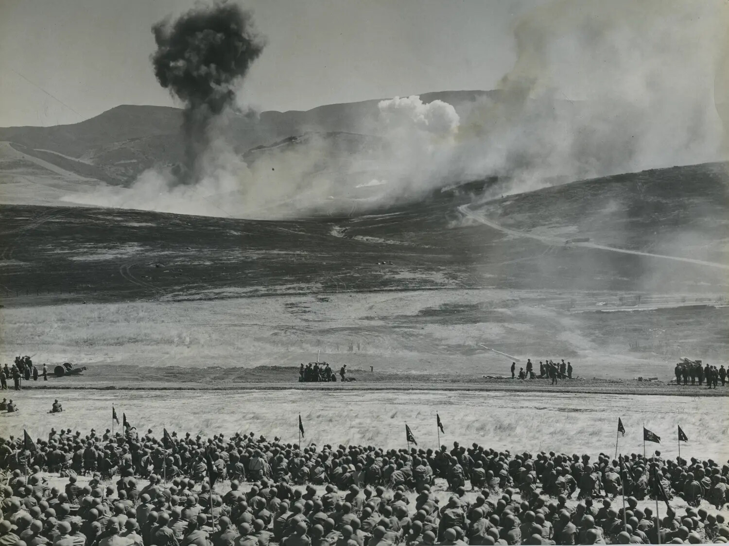 Artillery Firepower Demonstration Before Assembled Troops, California Training Area