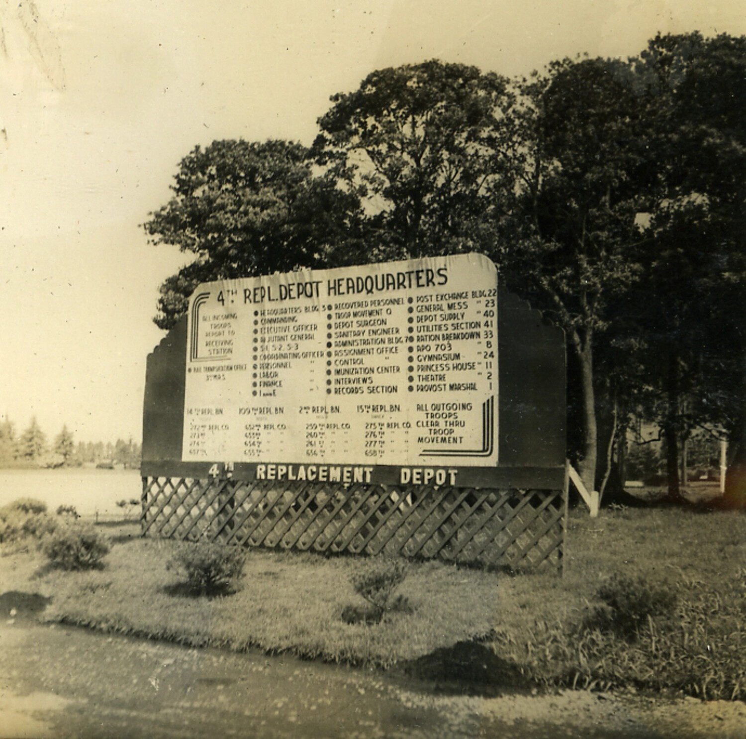 4th Replacement Depot Headquarters Signboard, Japan, Postwar/Korean War Era