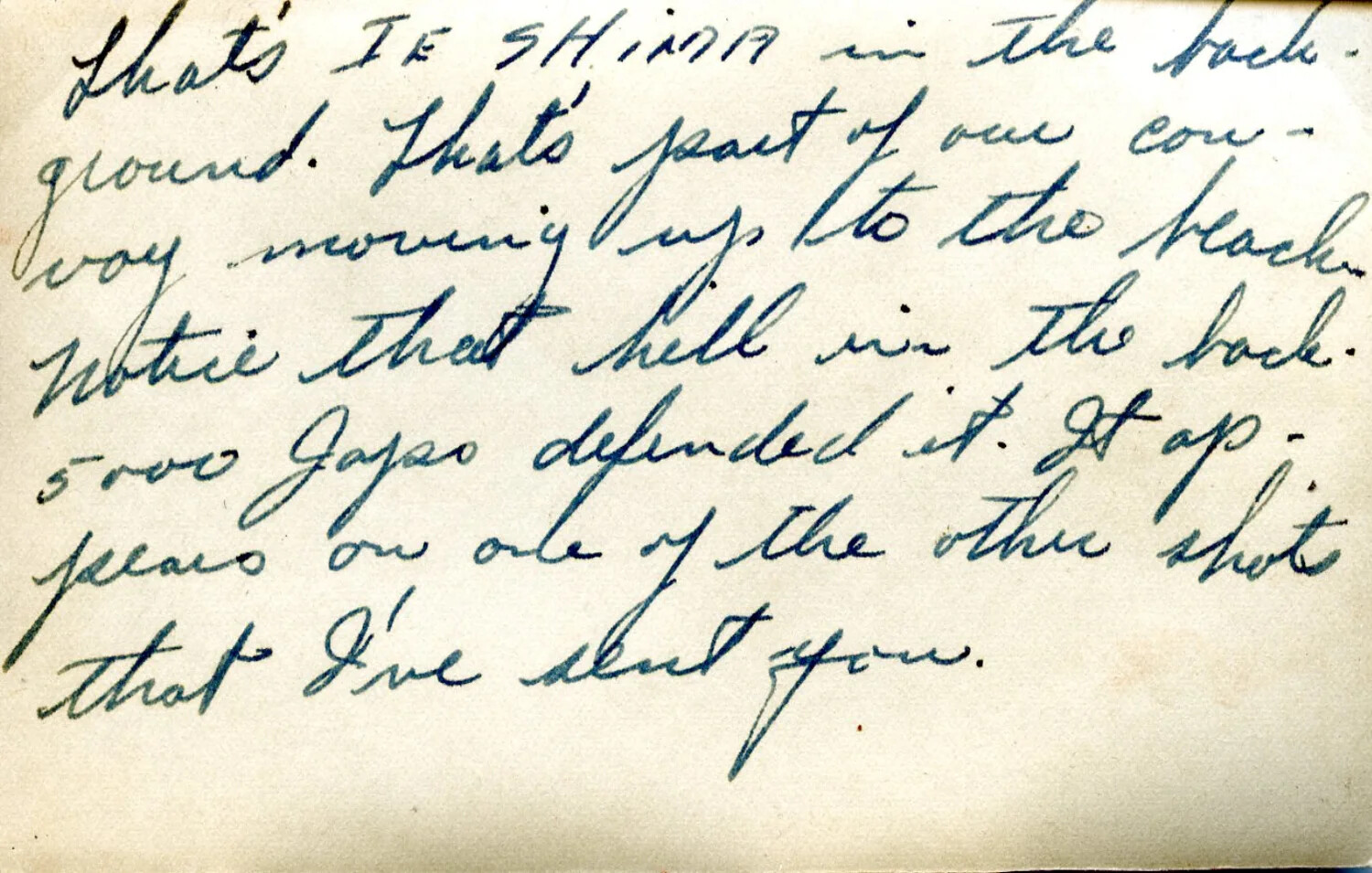 Handwritten Wartime Letter Describing the Invasion Convoy and Defenses at Ie Shima, 1945