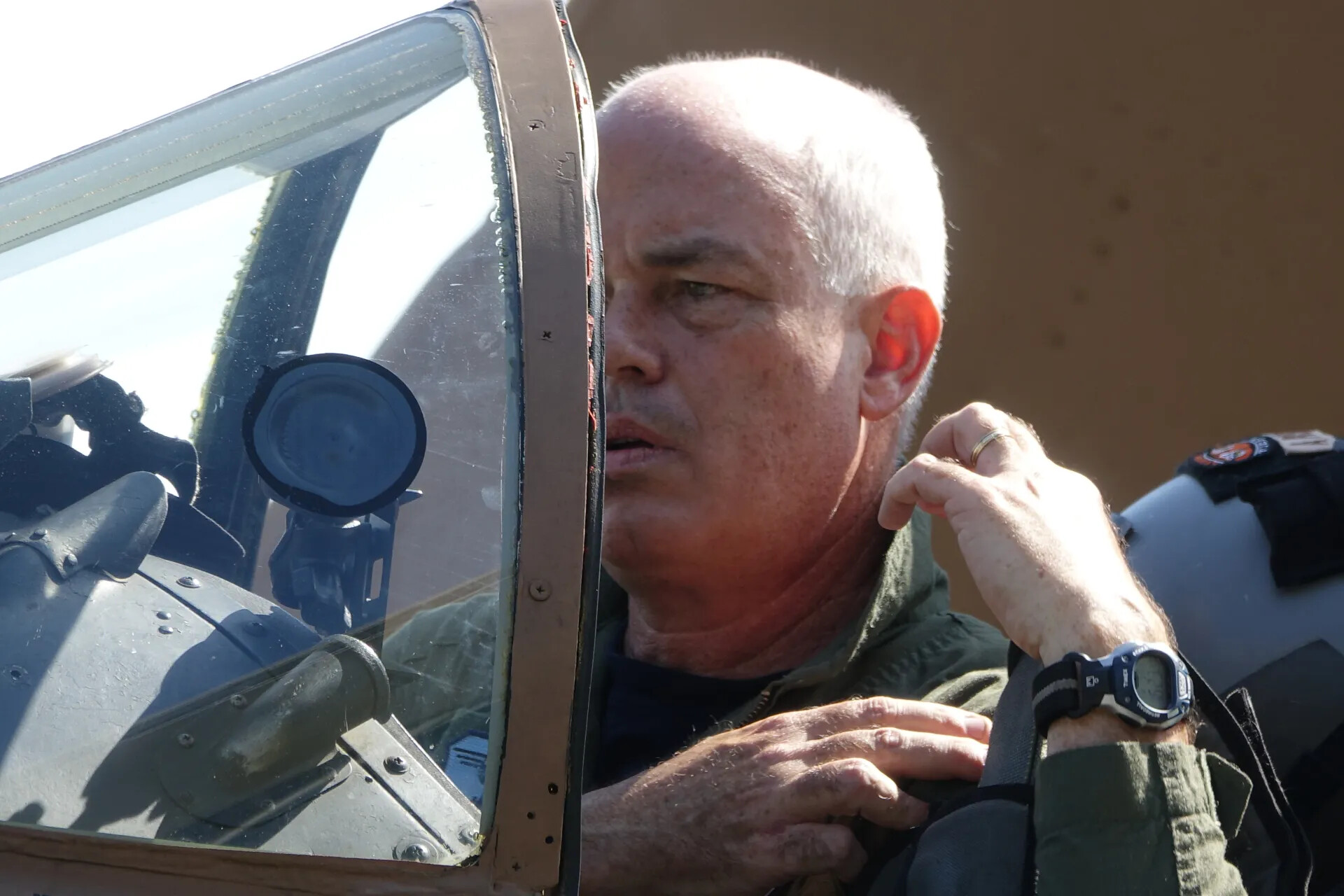 Pilot Beside A-1 Skyraider Cockpit, May 2019 Warbird Event