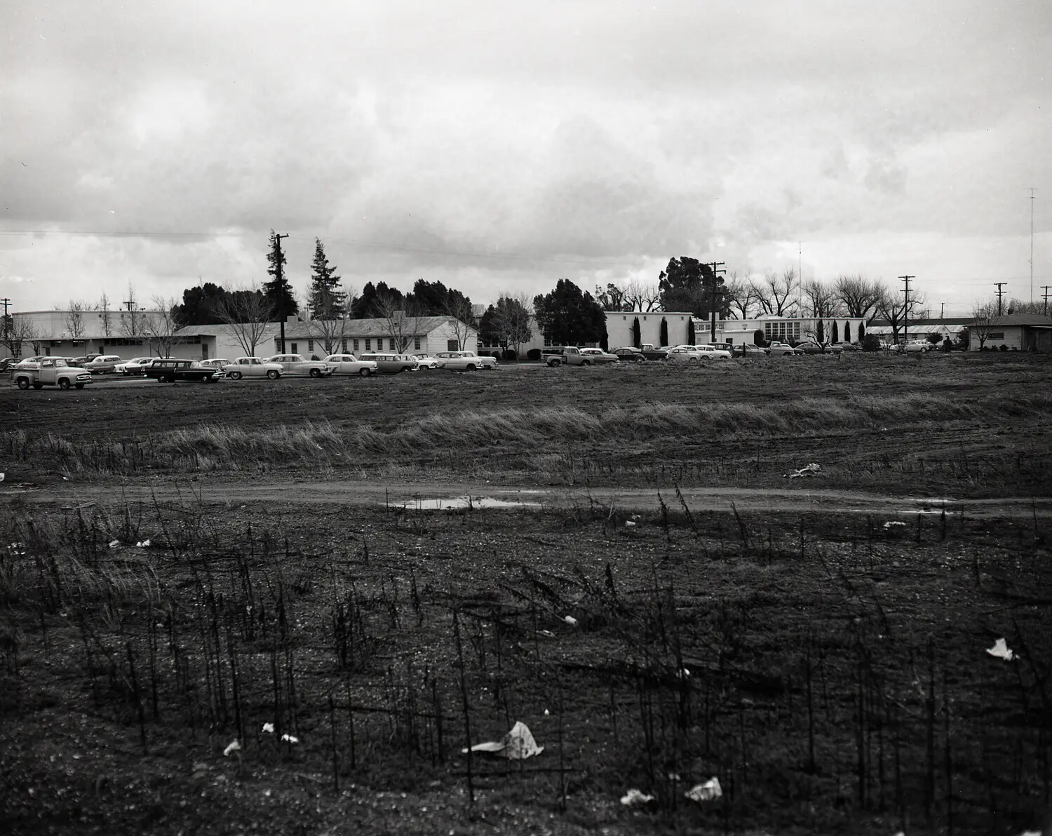 Exterior View of National Guard Armory/Facility Grounds, California, Winter, c. 1959-1960
