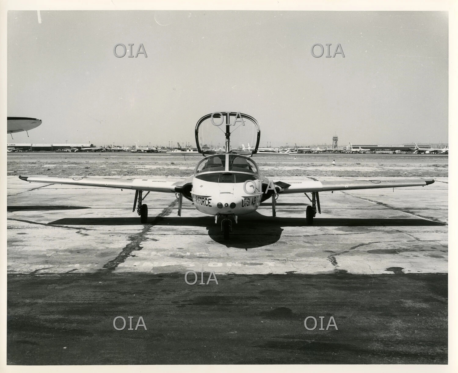 Cessna T-37 Jet Trainer, Head-On View Showing Wing and Intake Configuration