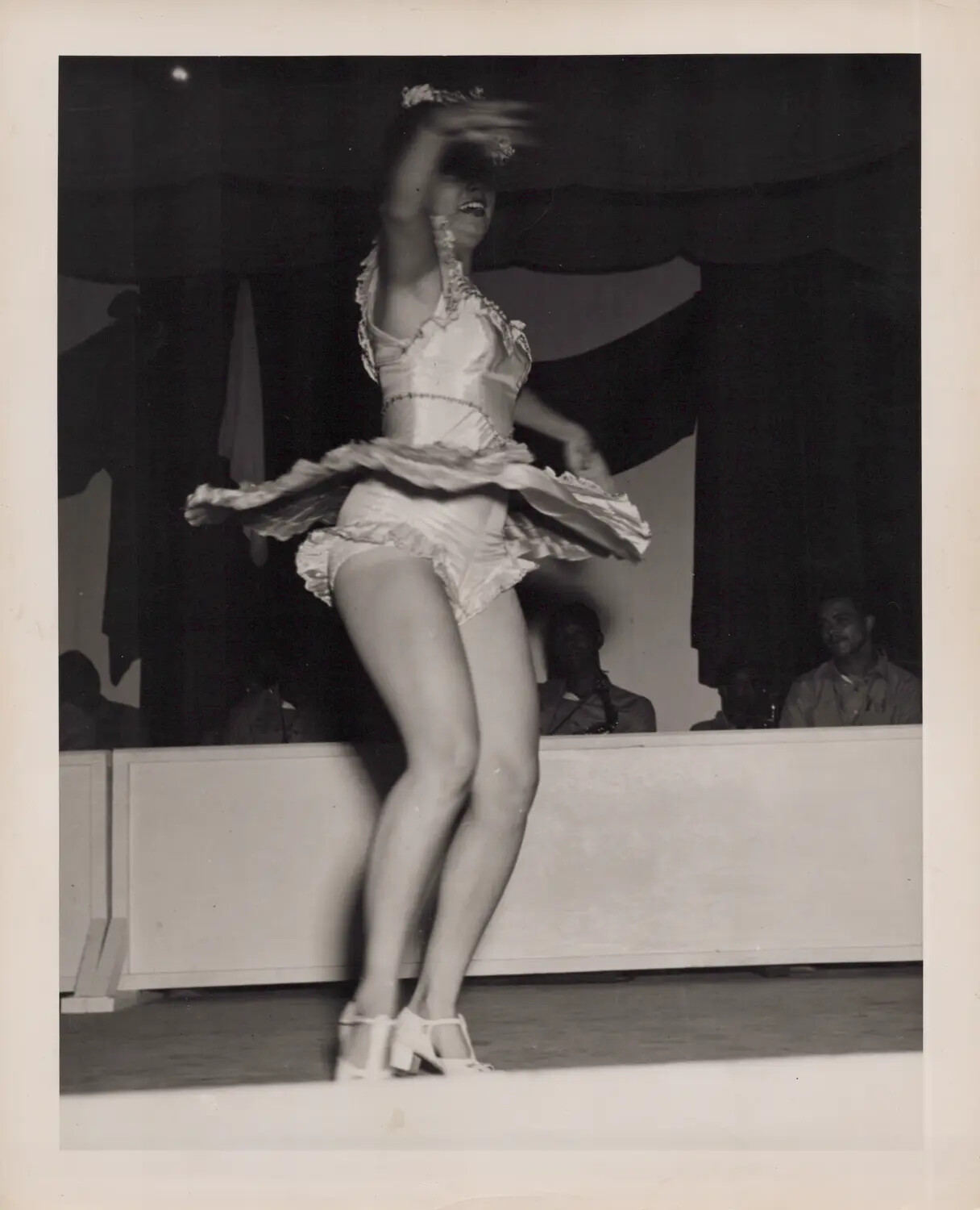 Showgirl Dancer Mid-Performance, WWII Era Variety Show