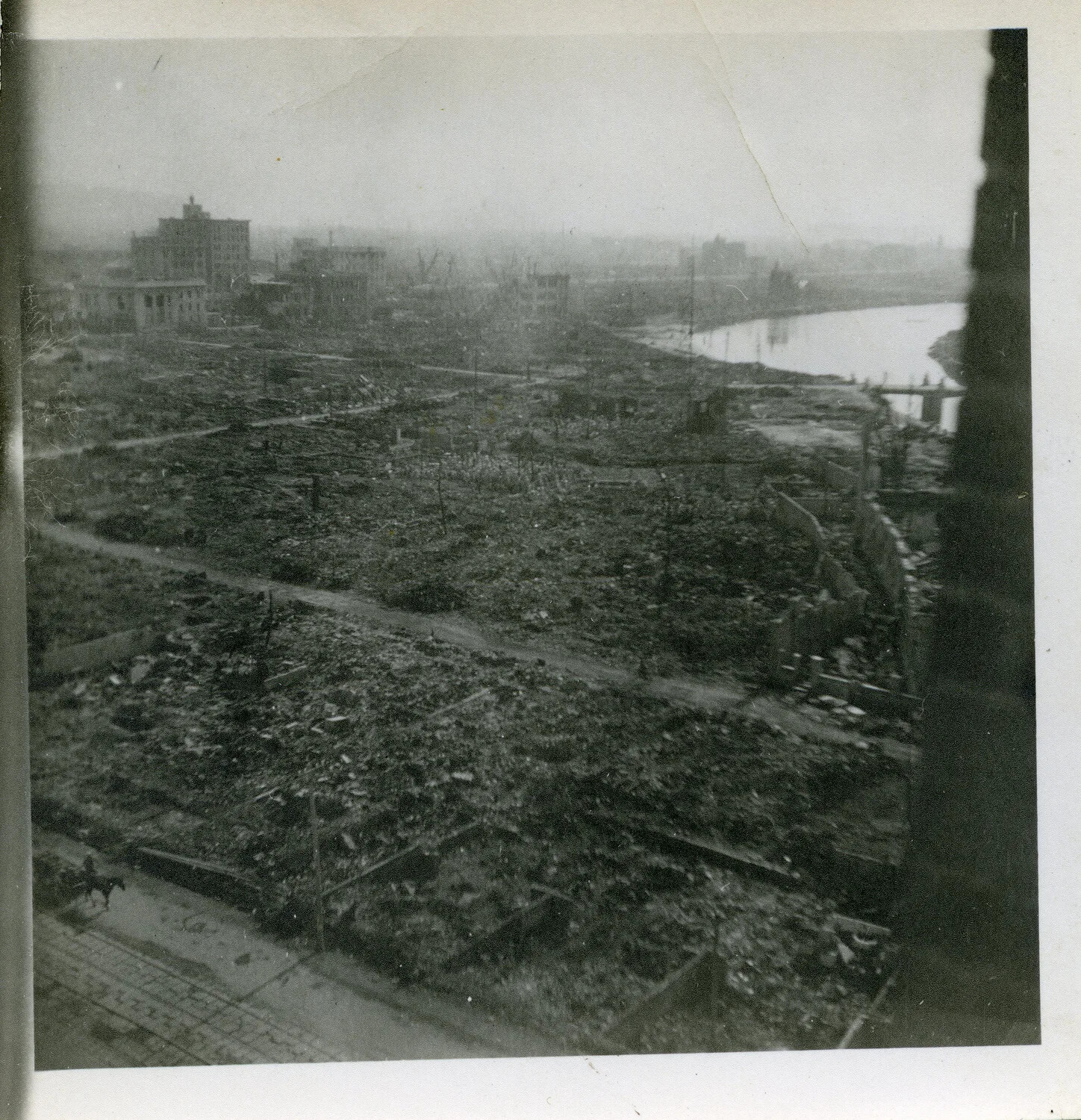 Panoramic View of Hiroshima's Destruction from an Elevated Vantage Point