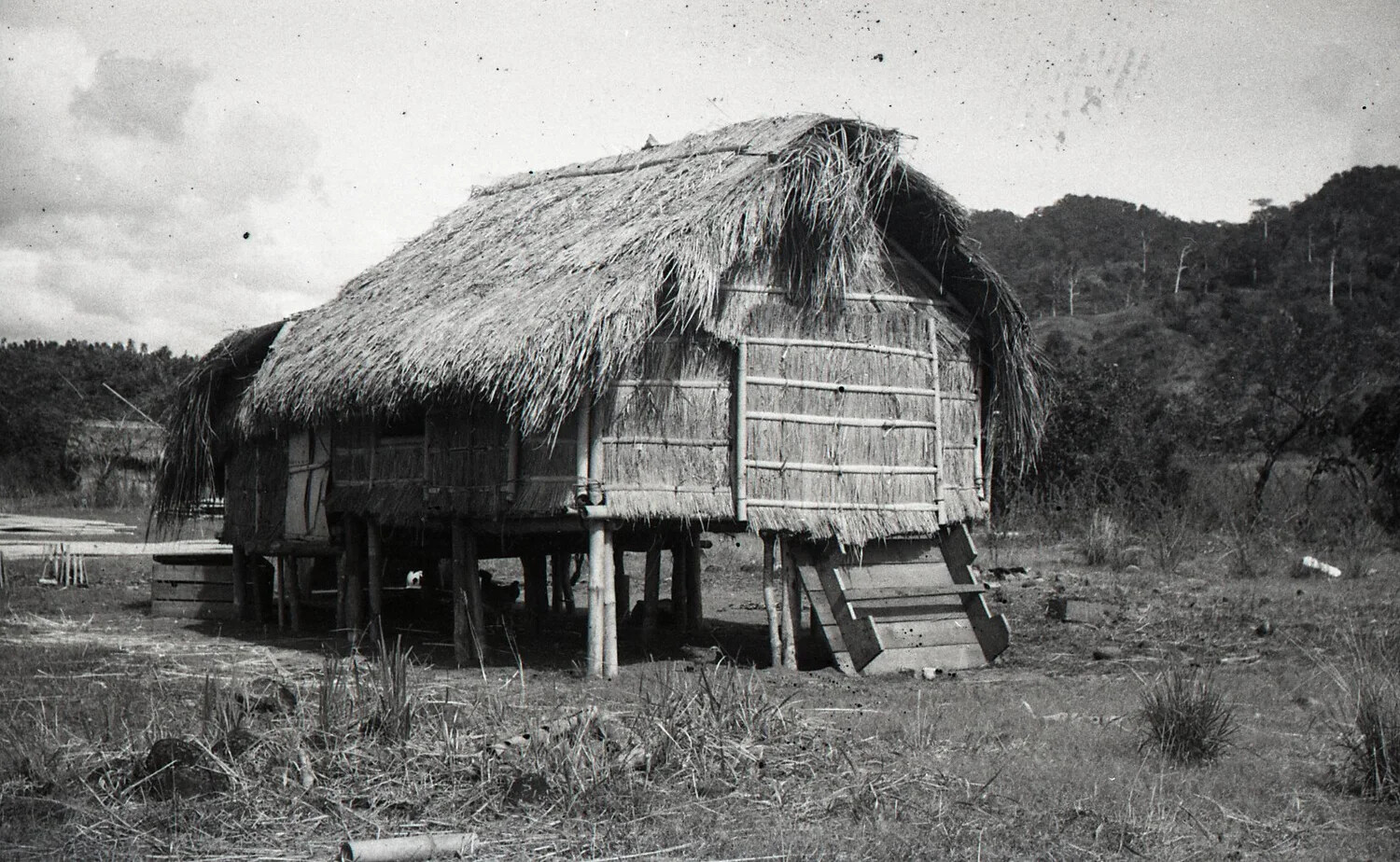 Traditional Thatched Stilt House, Cordillera Highlands, Luzon, Philippines, WWII Era