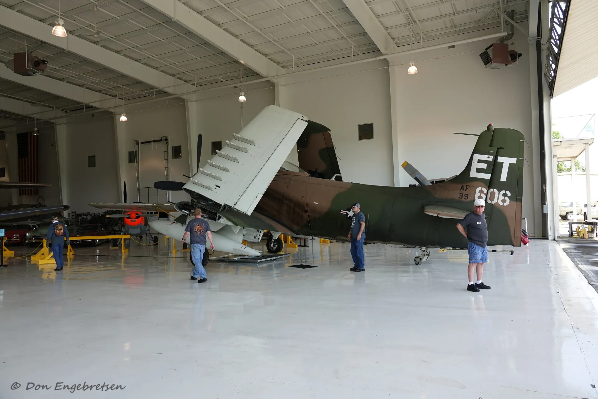 Douglas A-1 Skyraider "ET 606" on Display in Museum Hangar, May 2019 Event