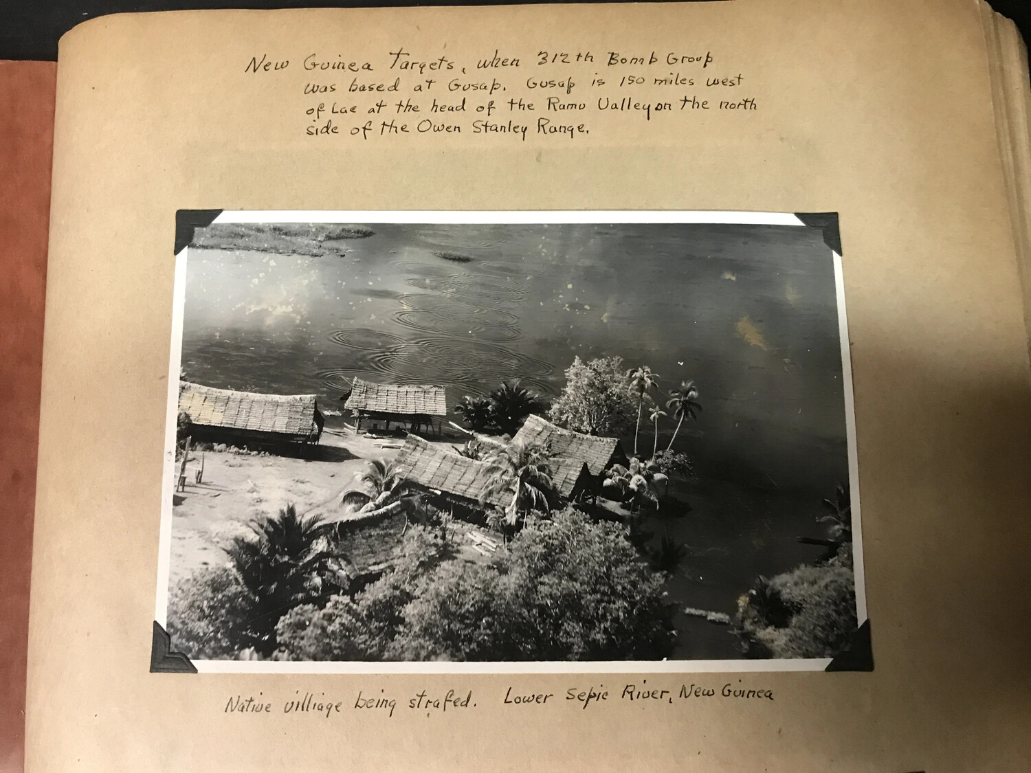 New Guinea Targets — Native Village Being Strafed, Lower Sepik River (312th Bomb Group, Gusap)