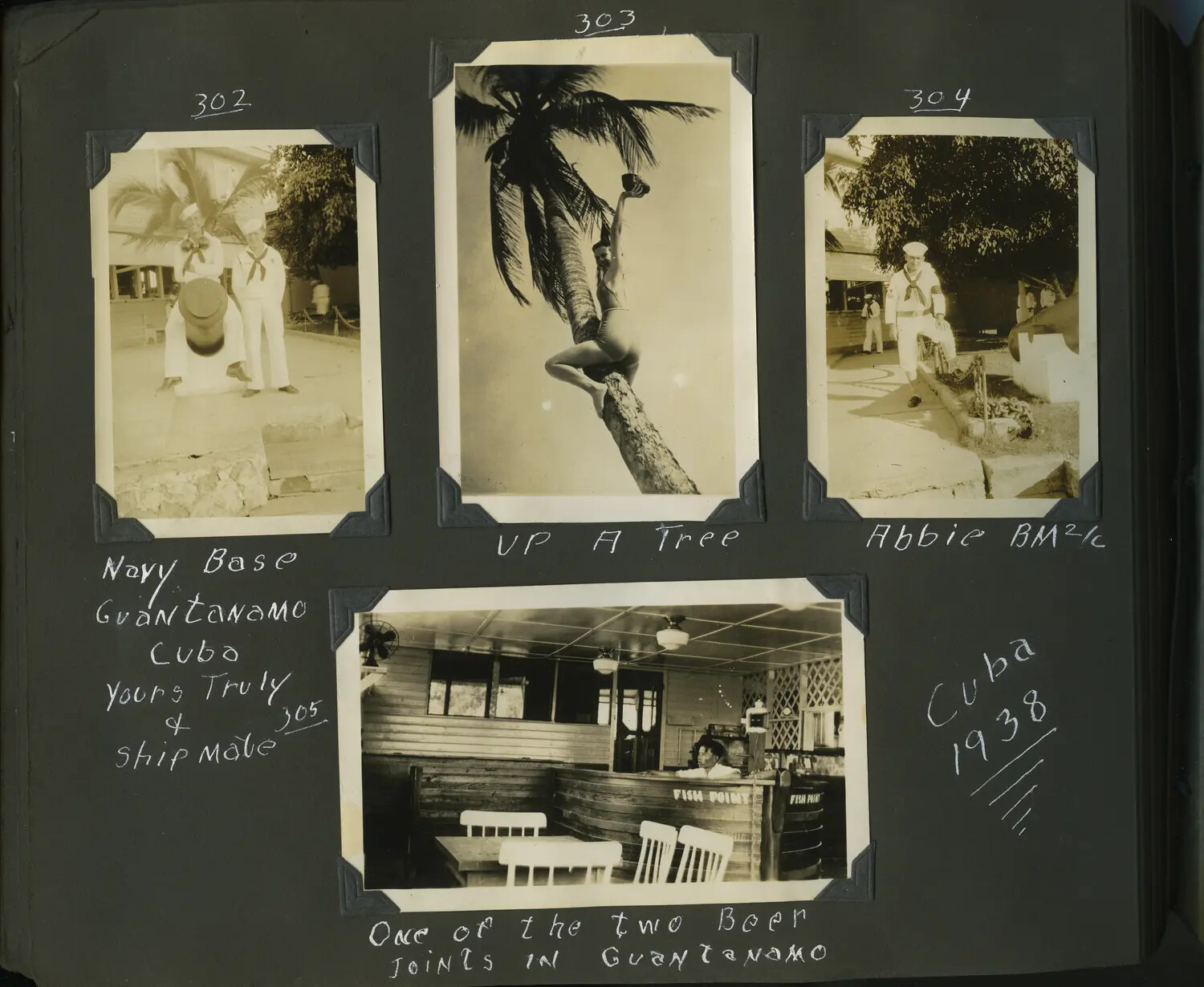Scrapbook Page: US Naval Base Guantanamo Bay, Cuba, 1938 (USS Trenton Album)