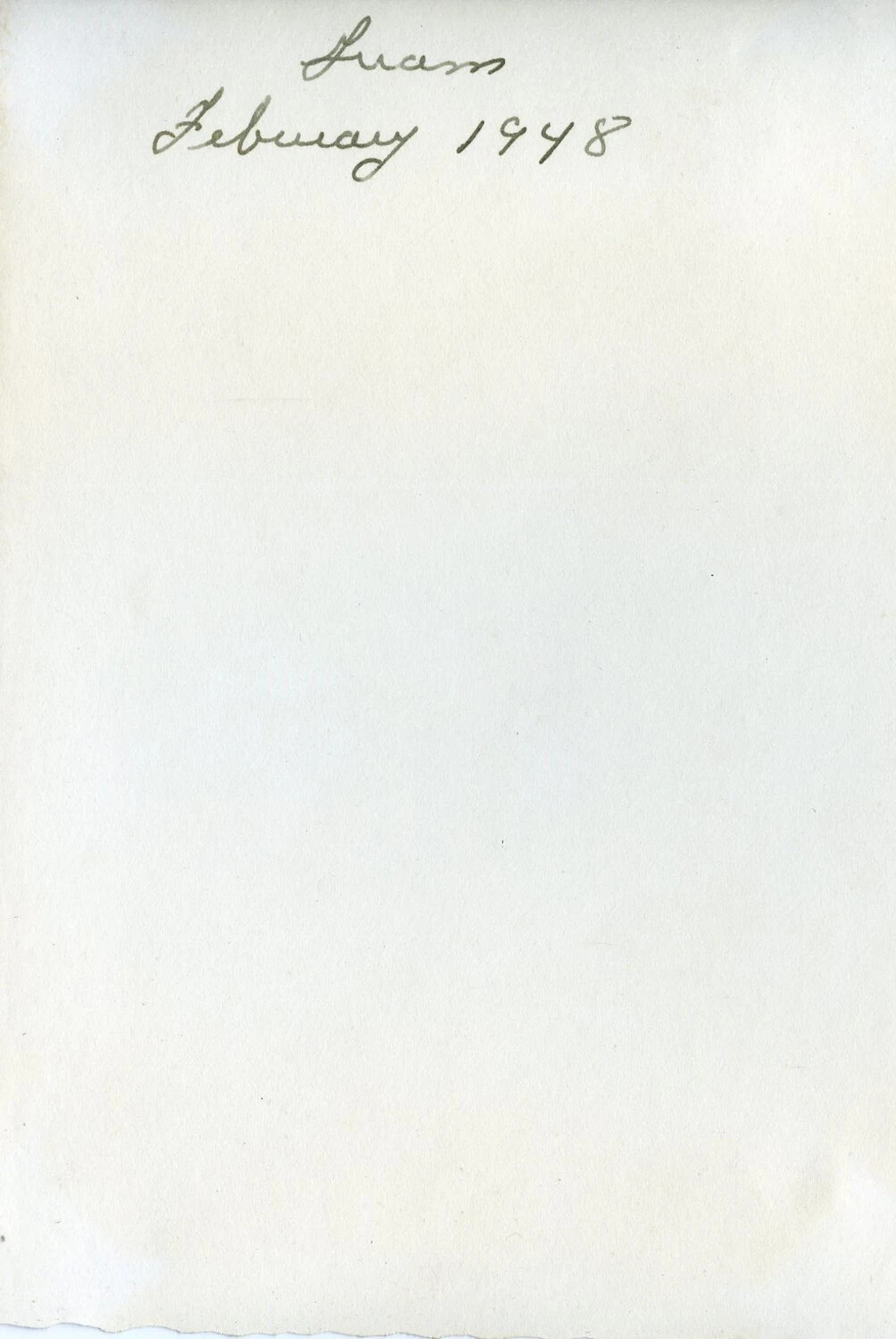 Album Divider Page Inscribed 'Guam, February 1948,' VR-6 Squadron Album