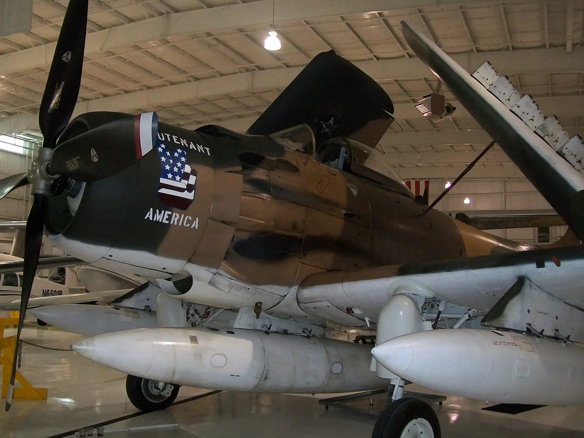 Nose Detail of F4U/AU-1 Corsair "Lieutenant America," Museum Hangar Display