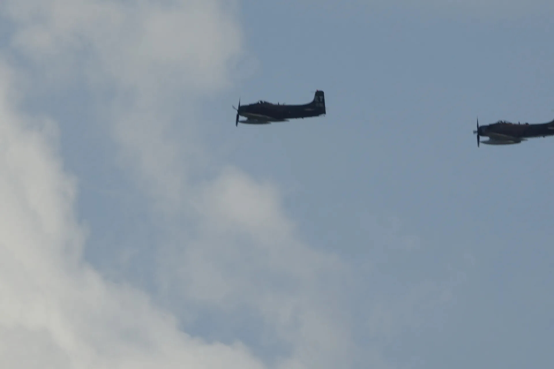 A-1 Skyraider 'ET' with Second Aircraft Entering Frame, May 2019 Reunion Event