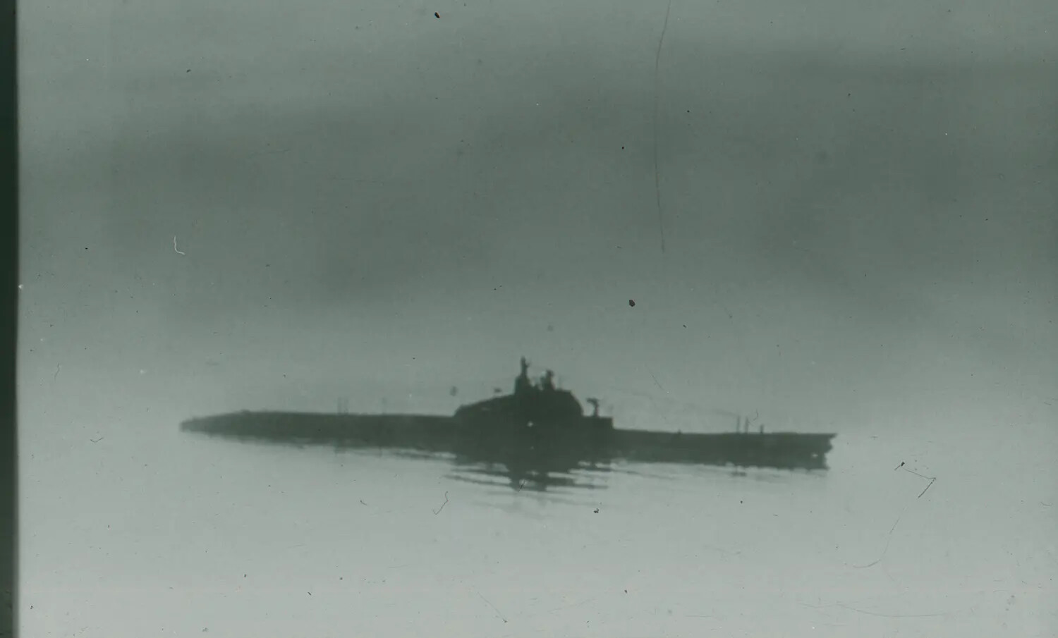 Submarine at Rest on Calm Water, WWII-Era 35mm Negative