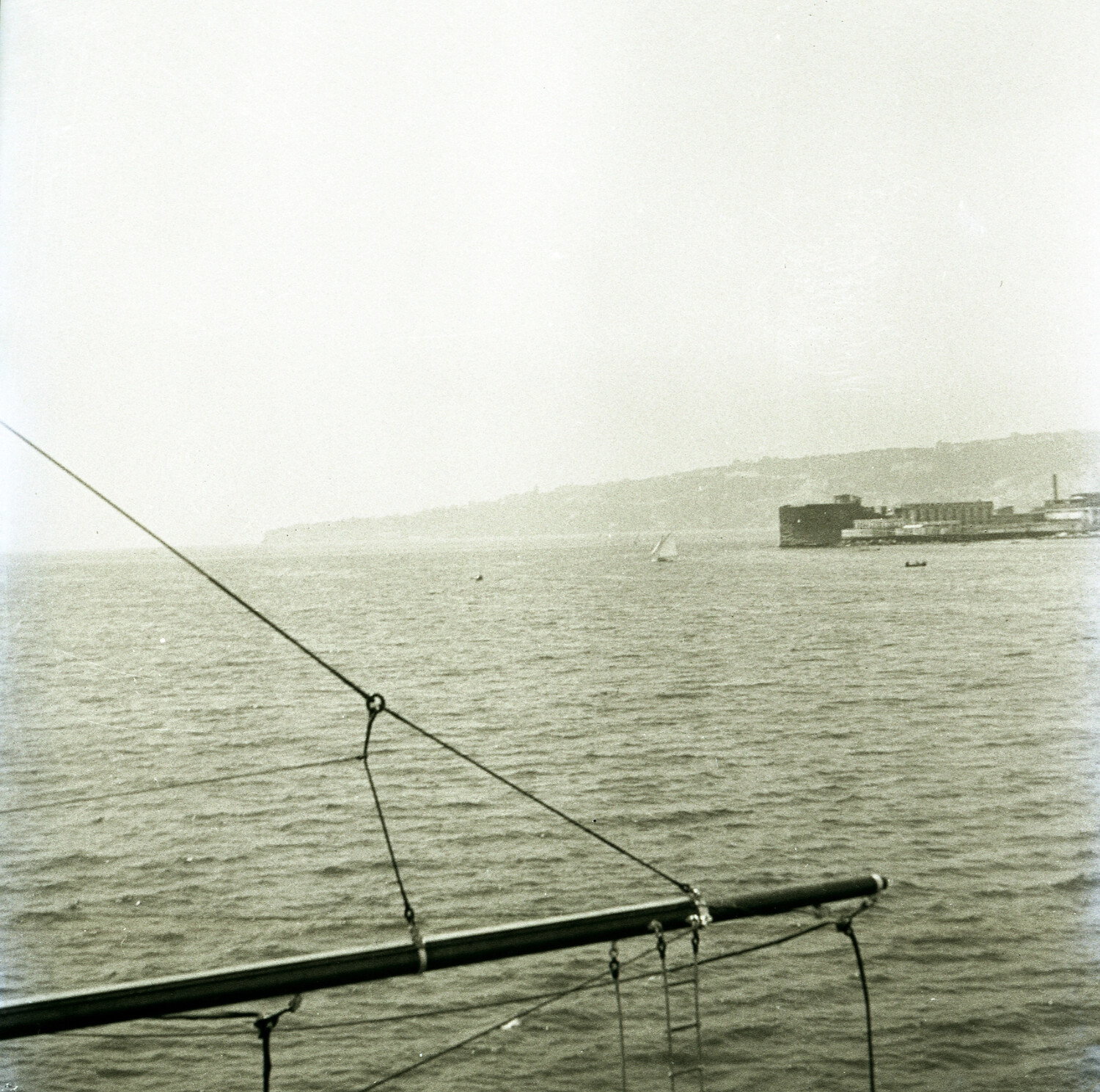 Harbor View from Shipboard Rigging, China/Pacific Station, Pre-WWII Era