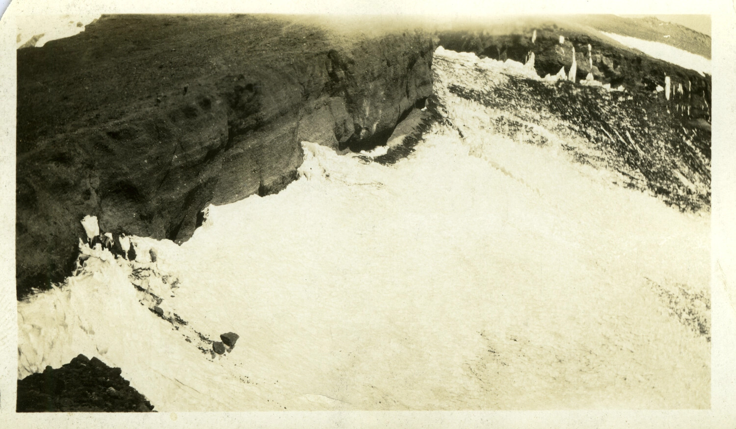 Snow-Covered Crater or Mountain Ridge -- Unidentified Location, Carl Stone Collection