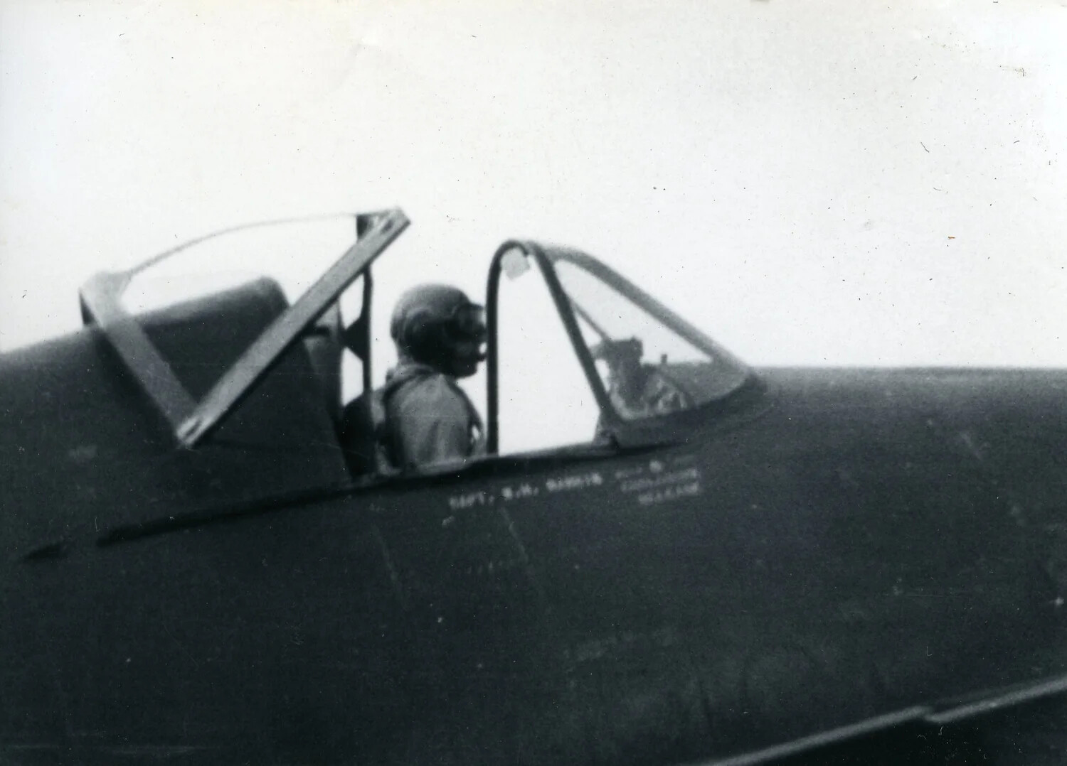 Marine Aviator in F4U Corsair Cockpit, VMF-214 'Black Sheep' Squadron, 1945