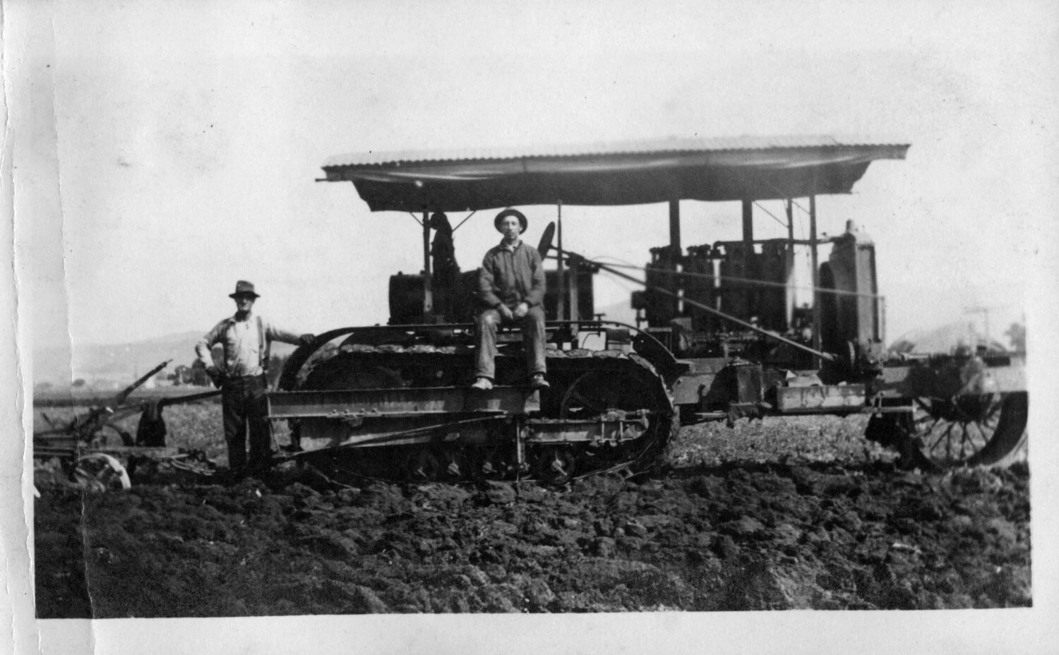 Crawler-Track Farm Tractor with Plow, Early 20th Century