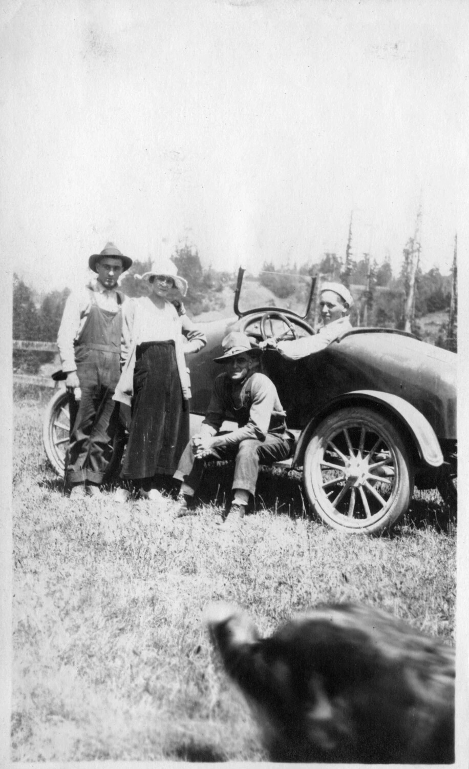 Family Group with Automobile in a Cutover Landscape, circa 1915-1922