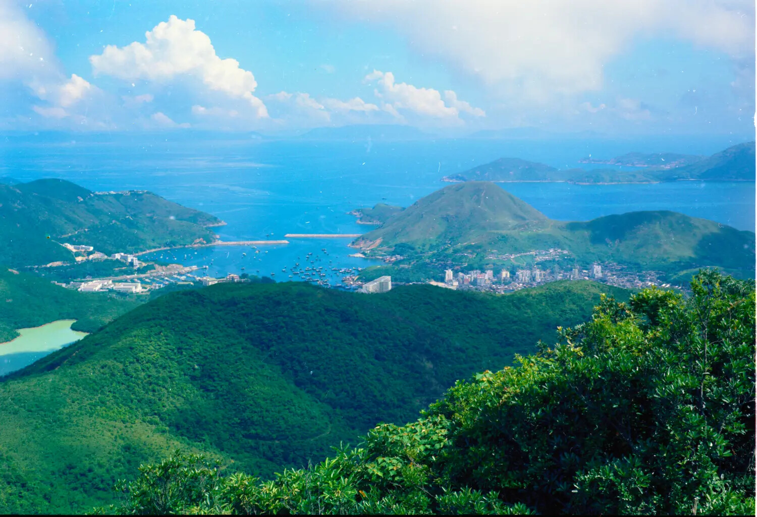 Elevated View of a Coastal Harbor, Likely Hong Kong — Vietnam-Era Ticonderoga Liberty Port Slide