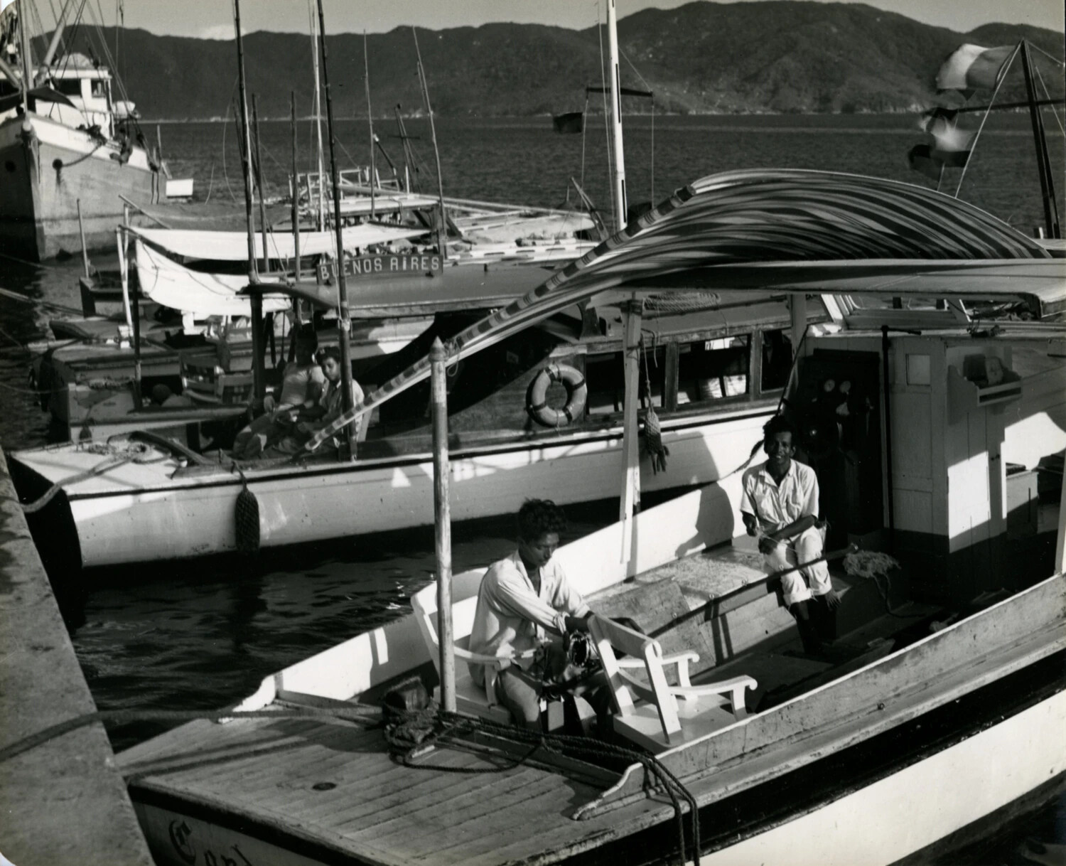 Charter Fishing Boats at Dock, Mexican Harbor, 1949