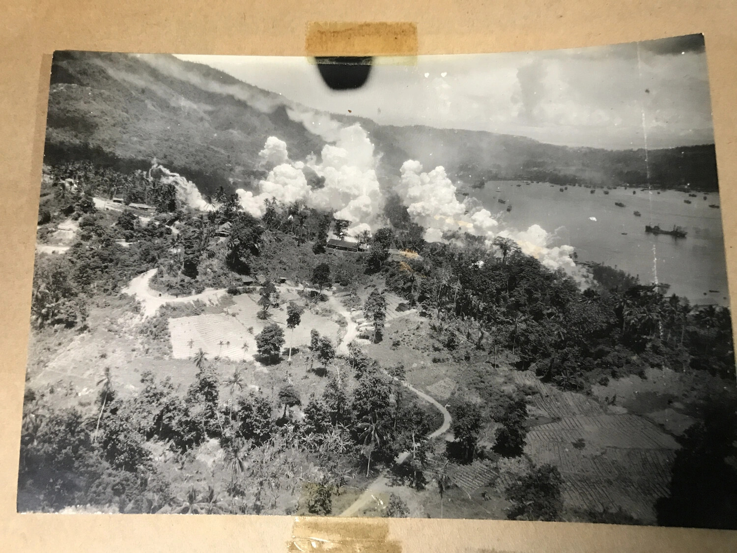 Bombing Strike on Coastal Village and Harbor Installation, Southwest Pacific