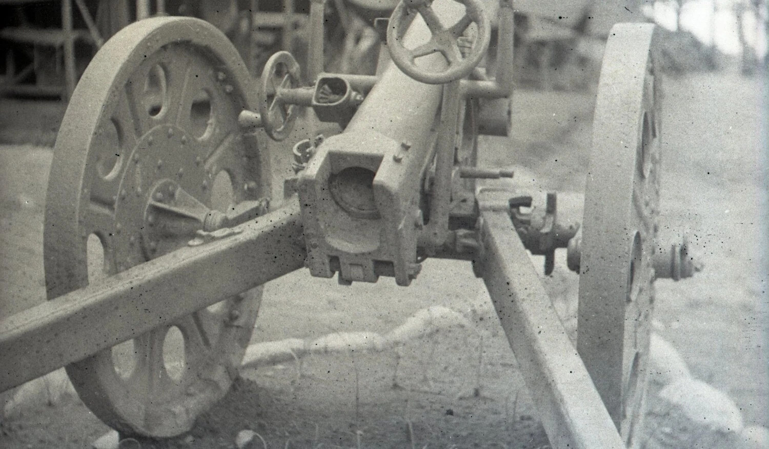Field Artillery Piece, Breech and Carriage Detail — WWII 35mm Negative, Luzon, Philippines
