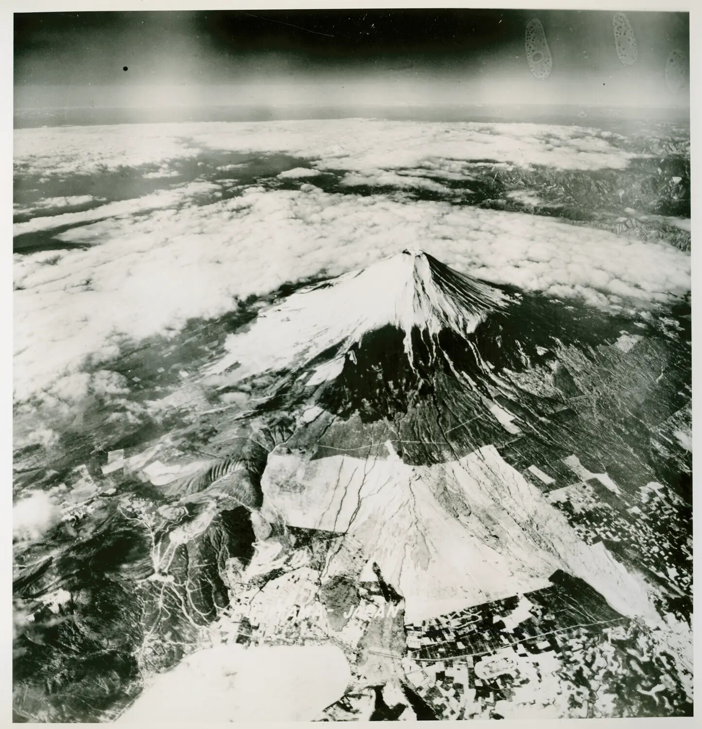 Aerial View of Mount Fuji Above Cloud Layer, Japan (USS Petrof Bay Aircraft Collection)