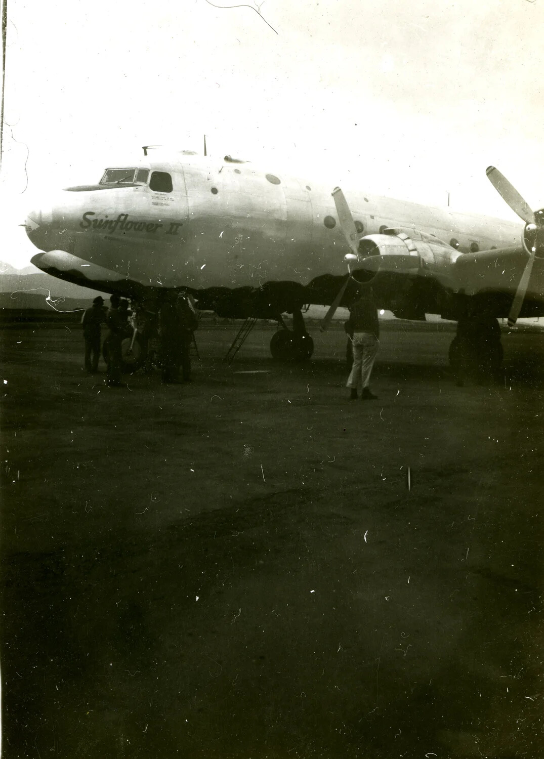 Douglas C-54 Skymaster "Sunflower II" on Airfield Apron, circa 1946