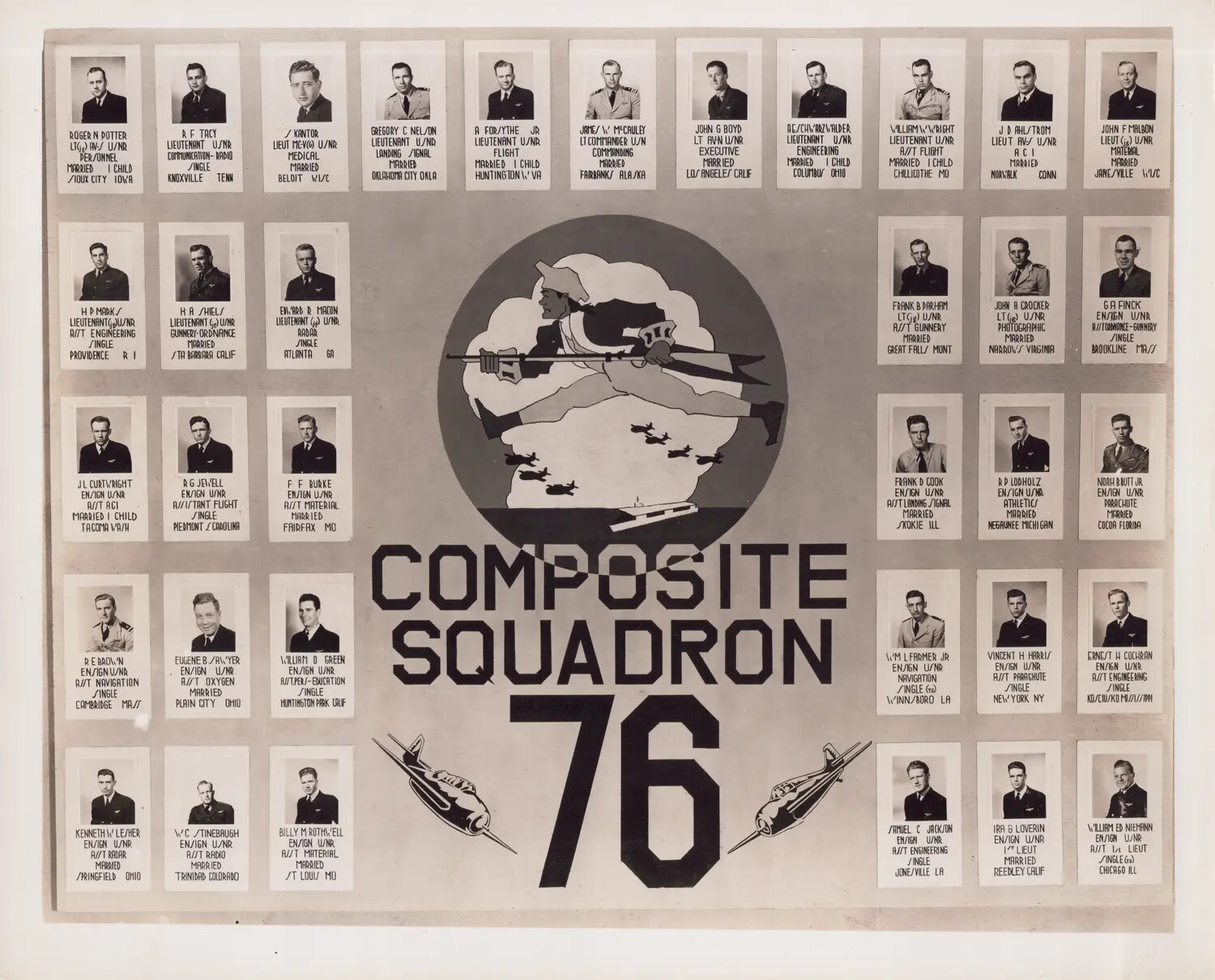 Composite Squadron 76 (VC-76) Officer Roster Composite Photograph