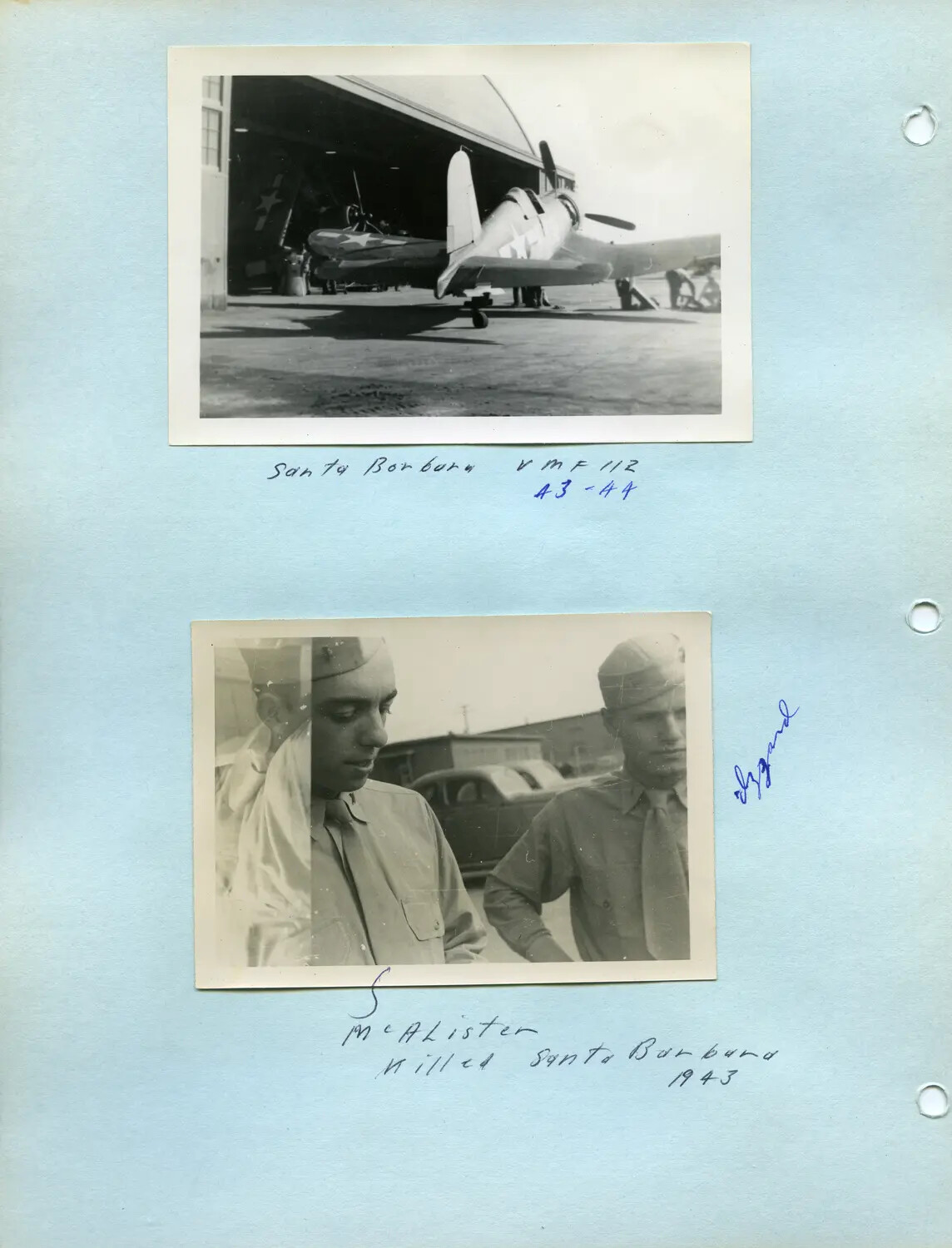 VMF-112 Corsairs and Marine Aviators, Santa Barbara, California, 1943-1944 — Edward P. McAleer Album