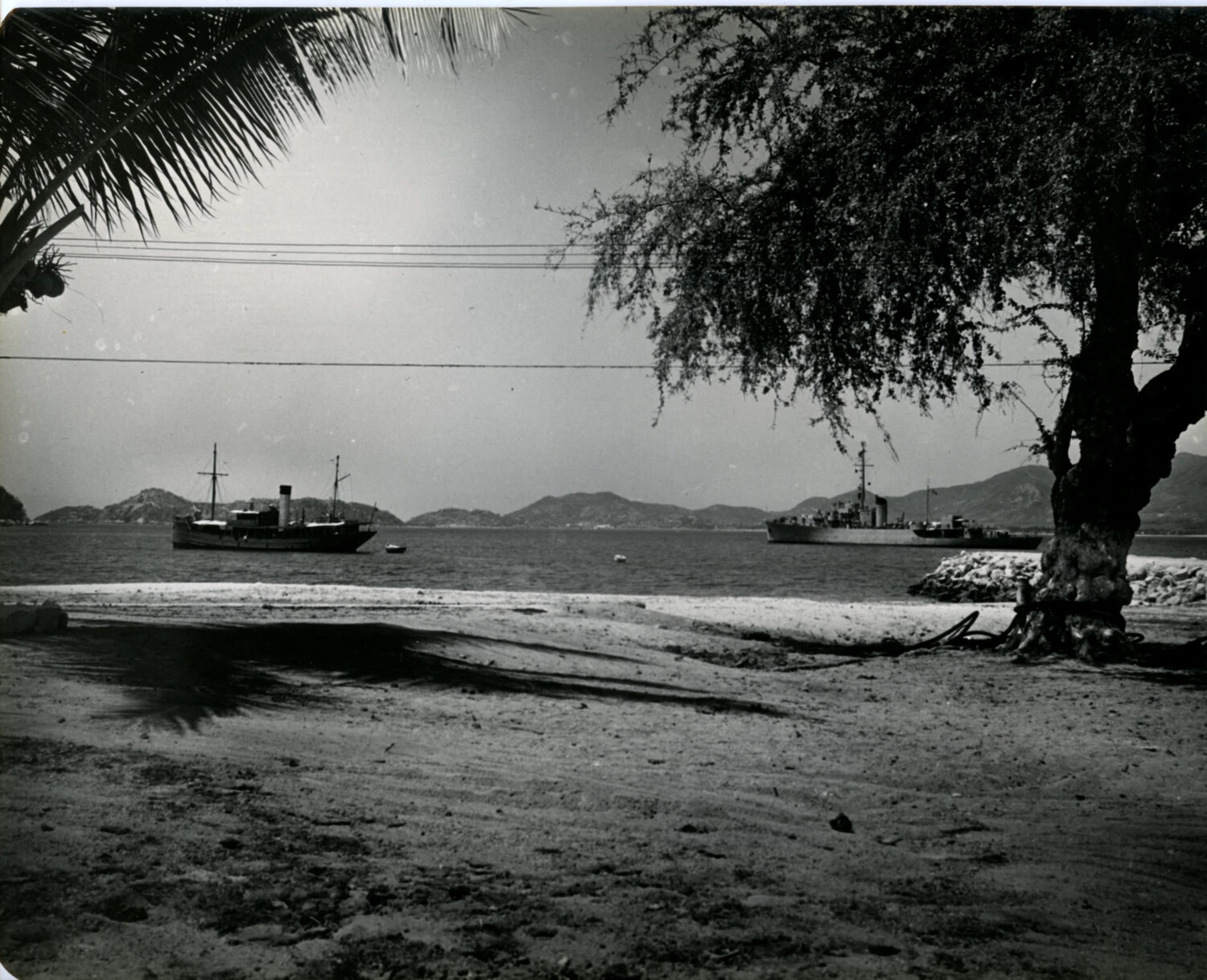Tropical Harbor View with Anchored Vessels, Wainwright Album, circa 1949