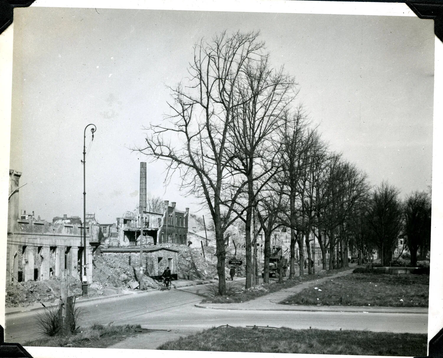 War-Damaged European City Street, U.S. Army Signal Corps Photo Album (WWII)