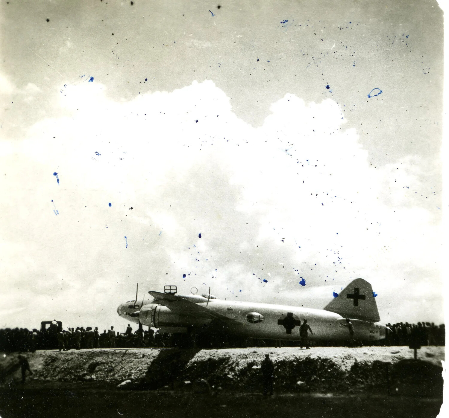 Japanese 'Green Cross' Envoy Bomber on Ie Shima Airfield, August 19, 1945