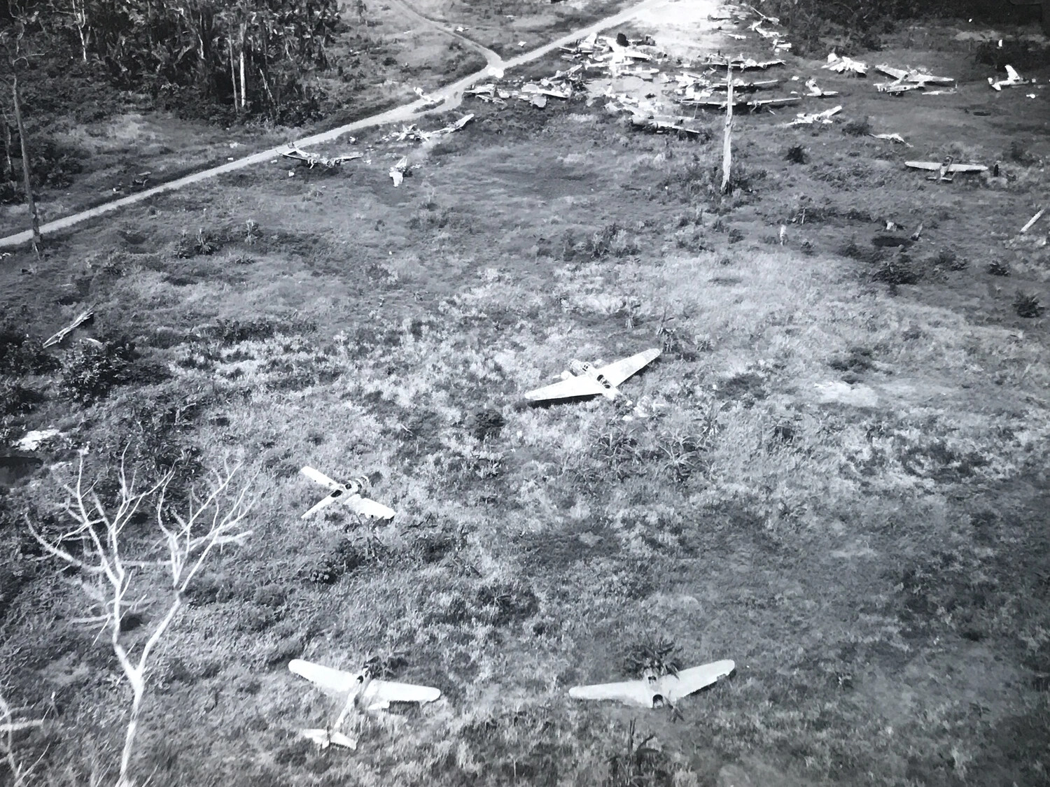 Japanese Aircraft Wreckage Boneyard at End of Wewak Airstrip, New Guinea
