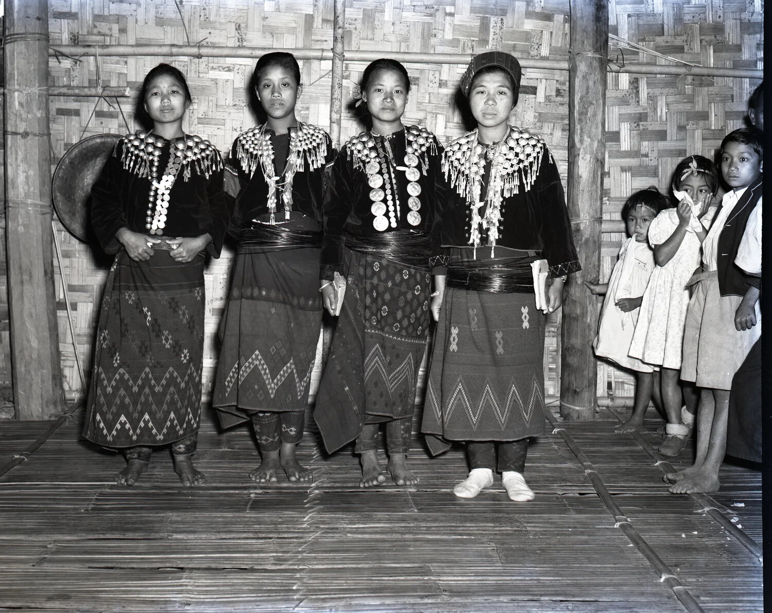 Karen Women in Traditional Dress at a Church Gathering, Burma, WWII China-Burma-India Theater