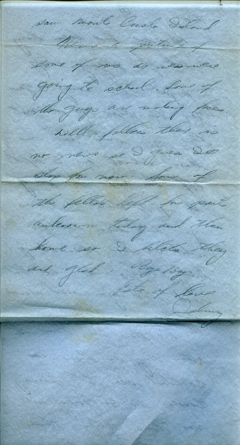 Handwritten WWII Letter Home, Signed 'Johnny,' 1944 Margaroli Collection