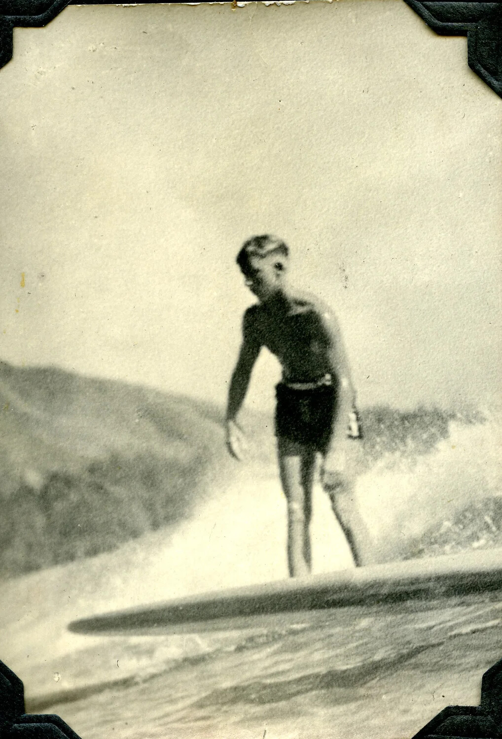 Snapshot of a Young Man Surfing, Jervey Signal Corps Photo Album