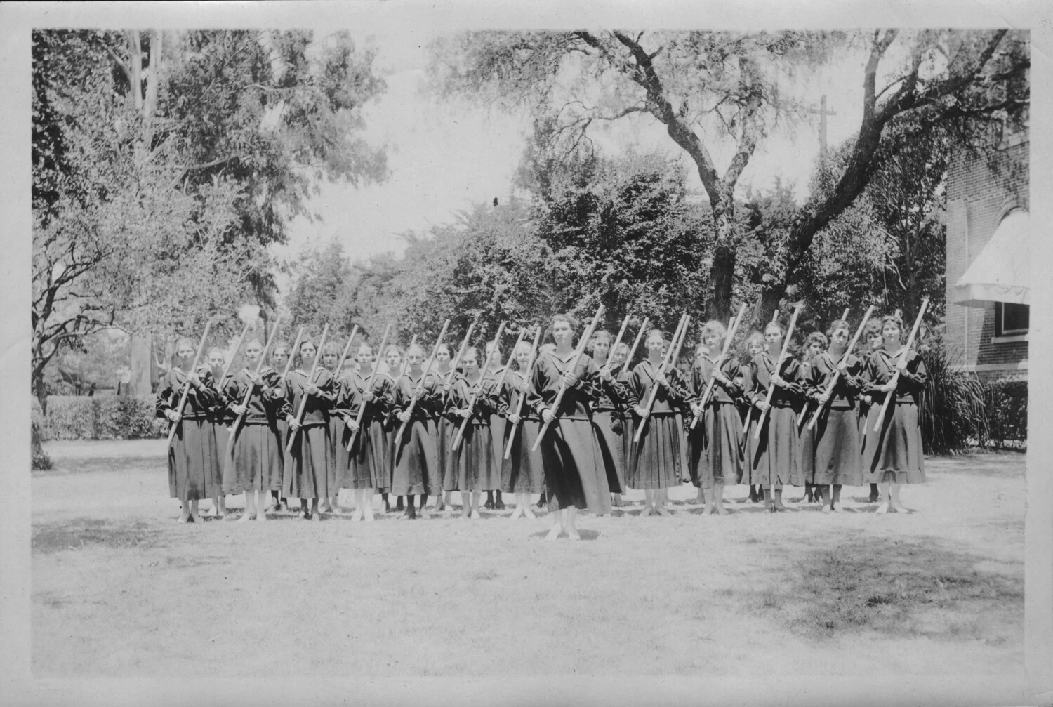 Girls'/Women's Wand Drill Formation, Mare Island Area, California, 1917